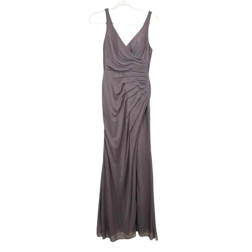 Azazie Leandra Mermaid Pleated Mesh Dress Bridesmaid Gown Hazelnut Pink Sz 2 NEW - Picture 1 of 10